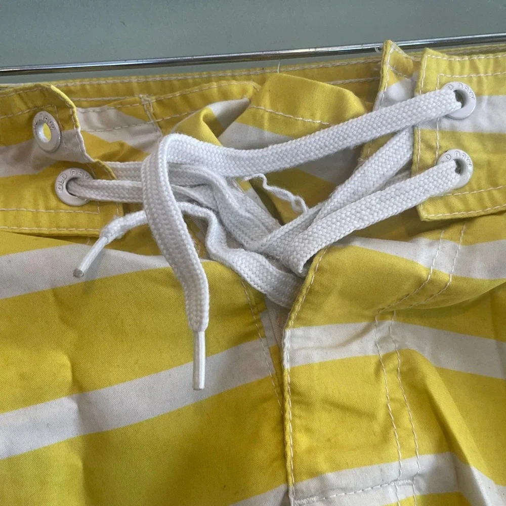 Mens Swimwear‎ Surf Beach Summer Striped Board Swim Trunks Shorts Yellow Small
